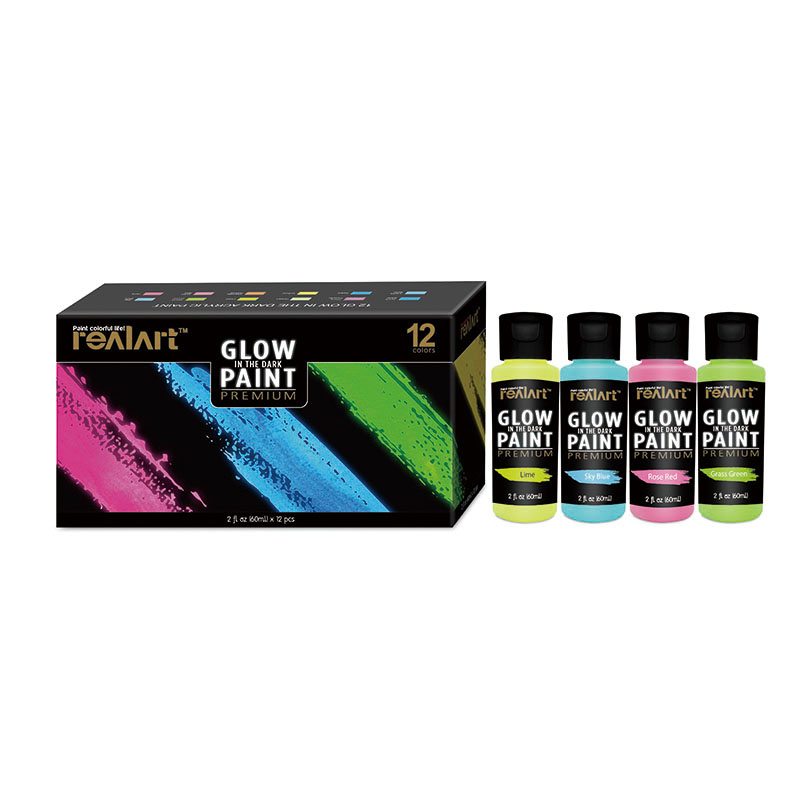 12 Colors 60ml Glow Acrylic Paint